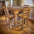 Rustic Wood Bar Height Table with 4 Barstools