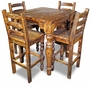 Rustic Wood Bar Height Table with 4 Barstools