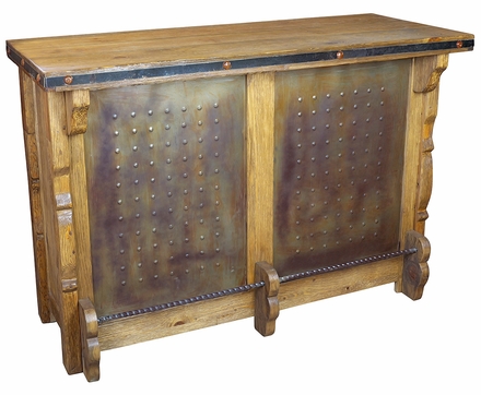 Rustic Wood Bar with Iron Panels