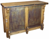 Rustic Wood Bar with Iron Panels