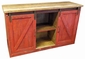 Rustic Wood Barn Door Buffet - Red
