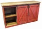 Rustic Wood Barn Door Buffet - Red