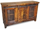 Rustic Wood Barn Door TV Stand