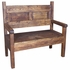 Rustic Wood Bench with Inset Back Panel