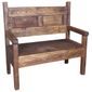 Rustic Wood Bench with Inset Back Panel