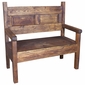 Rustic Wood Bench with Inset Back Panel