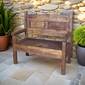 Rustic Wood Bench with Inset Back Panel