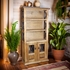 Rustic Wood Book Shelf with Iron Scrollwork