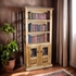 Rustic Wood Book Shelf with Iron Scrollwork