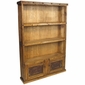 Rustic Wood Bookcase with Iron Door Inserts and Nailheads