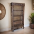 Rustic Wood Bookshelf with Ornate Carvings