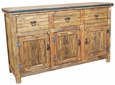 Rustic Wood Buffet - 3 Doors & 3 Drawers