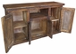 Rustic Wood Buffet with 4 Iron Door Panels
