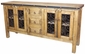 Rustic Wood Buffet with Iron Accents - 4 Doors - 3 Drawers