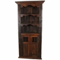 Rustic Wood Corner Cabinet with Shelves