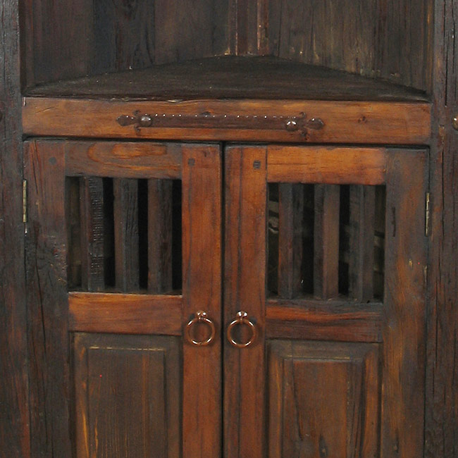 Rustic Wood Corner with Shelves