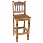 Rustic Wood Counter Height Dining Table Set with 6 Bar Stools
