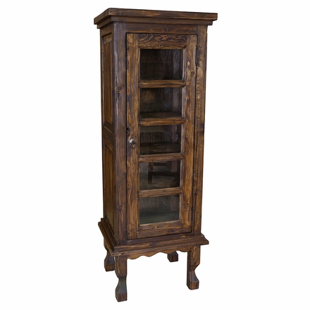 Rustic Wood Curio Cabinet with Glass