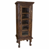 Rustic Wood Curio Cabinet with Glass