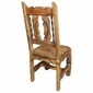 Rustic Wood Dining Chair with Iron & Ox-Yoke Back