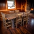 Rustic Wood Dining Table Set with 6 Chairs