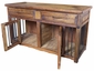 Rustic Wood Dog Kennel - 2 Doors & 2 Drawers