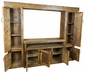 Rustic Wood Entertainment Center with Rusted Corrugated Tin Panels