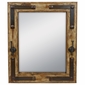 Rustic Wood Mirror With Iron Coat Hooks & Nailheads - 26