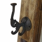 Rustic Wood Mirror With Iron Coat Hooks & Nailheads - 26