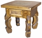 Rustic Wood Ox Yoke End Table with Slate Inset - 1 Drawer - Minimum Order 2