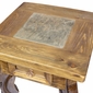 Rustic Wood Ox Yoke End Table with Slate Inset - 1 Drawer - Minimum Order 2