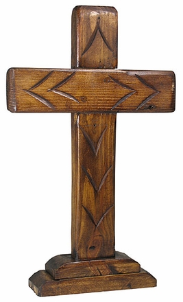 Rustic Wood Standing Cross