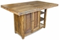 Rustic Wood Tall Kitchen Island Table with Iron Accents