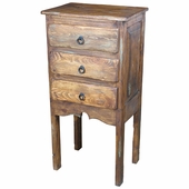 Rustic Wood Tall Nightstand - 3 Drawers