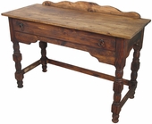 Rustic Wood Turned Leg Colonial Desk