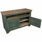 Rustic Wood Turquoise TV Console