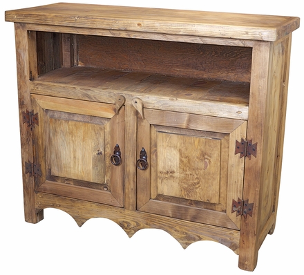 Rustic Wood TV Stand - 2 Doors