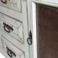 Rustic Wood Whitewashed Sideboard with Tin and Iron