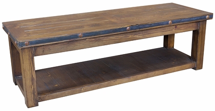 Rustic Wood with Iron Bedroom Bench or Coffee Table