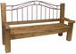 Rustic Wood & Wrought Iron Bench