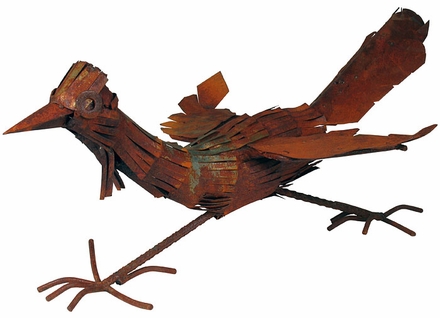 Rusty Iron Roadrunner Sculpture