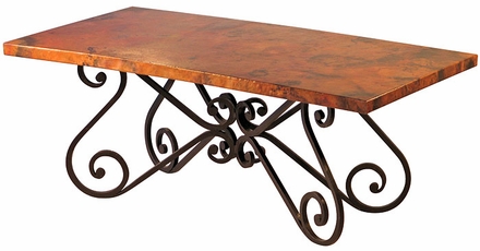 S Base Dining Table with Copper Top