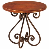 S Bistro or Dining Table with Copper Top