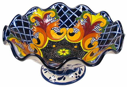 Scallop Yellow Cross Fruit Bowl with Base