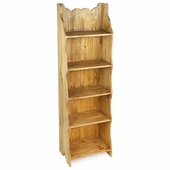 Scalloped Edge Mexican Pine Bookshelf - 5 Shelves - 17" w x 11.5" d x 55.25" h