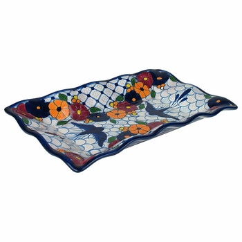 Scalloped Rectangular Talavera Appetizer plate