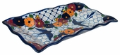 Scalloped Rectangular Talavera Appetizer plate