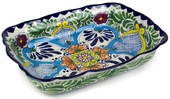 Scalloped Rectangular Talavera Baking Dish - Margarita Pattern