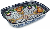 Scalloped Rectangular Talavera Baking Dish - Rosario Pattern