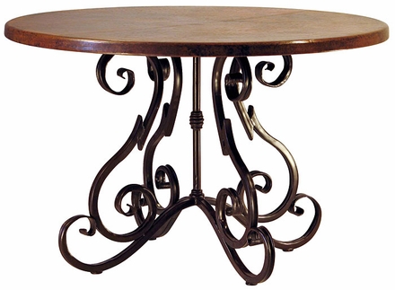 Scroll Base Copper Top Dining Table
